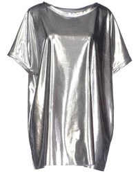 Silver Crew-neck T-shirts for Women | Lookastic