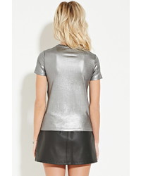 Forever 21 Contemporary Metallic Knit Tee