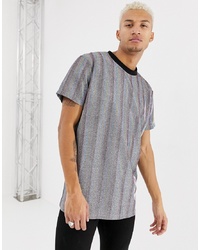 Night Addict Metallic Stripe Oversized T Shirt
