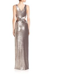 Halston Heritage Cutout Sequined Gown