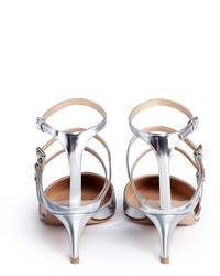 Gianvito Rossi Metallic Mirror Leather Caged Pumps