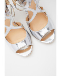 Forever 21 Metallic Strappy Cutout Pumps