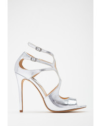 Forever 21 Metallic Strappy Cutout Pumps