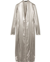 Narciso Rodriguez Metallic Silk Satin Dress Silver