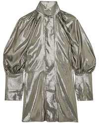 Ellery Witch Doctor Silk Blend Lam Mini Dress Platinum