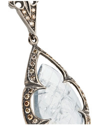 Loree Rodkin 18 Karat Rhodium White Gold Sapphire And Diamond Earrings Silver