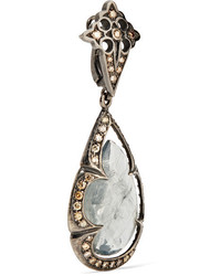 Loree Rodkin 18 Karat Rhodium White Gold Sapphire And Diamond Earrings Silver