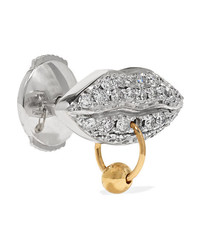 Delfina Delettrez 18 Karat White And Yellow Gold Diamond Earring