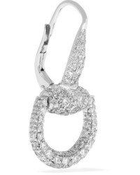 Gucci 18 Karat White Gold Diamond Earrings Silver
