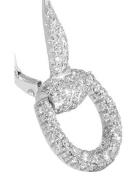 Gucci 18 Karat White Gold Diamond Earrings Silver