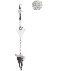 Elise Dray 18kt White Gold Shark Tooth And Diamond Cone Earring