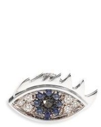 Delfina Delettrez Anatomik Eyes On Me Diamond Blue Sapphire Single Stud Earring