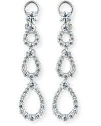 FANTASIA By Deserio Three Tier Open Cz Crystal Drop Earrings