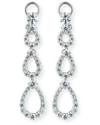 FANTASIA By Deserio Three Tier Open Cz Crystal Drop Earrings
