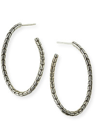 John Hardy Classic Chain Sterling Silver Twisted Hoop Earrings