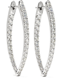 Melissa Kaye Cristina Medium 18 Karat White Gold Diamond Earrings