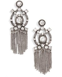 Sole Society Crystal Fringe Statet Earrings