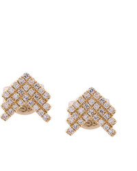 Ef Collection Diamond Shield Stud Earrings