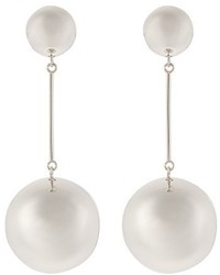J.W.Anderson Double Sphere Palladium Plated Drop Earrings