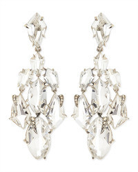 Alexis Bittar Fine Clear Quartz Claw Diamond Chandelier Earrings