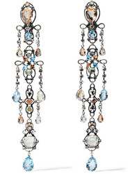 Lanvin Ginger Silver Plated Crystal Clip Earrings