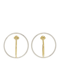 Charlotte Chesnais Gold And Silver Medium Saturn Earrings