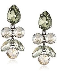 Sorrelli Golden Shadow Crystal Lotus Statet Antique Silver Tone Drop Earrings