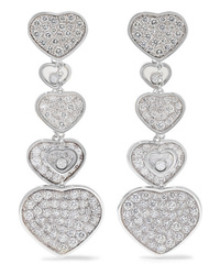 Chopard Happy Hearts 18 Karat White Gold Diamond Earrings
