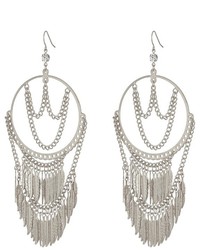 GUESS Hoop Earrings With Draped Chain And Drops Earring