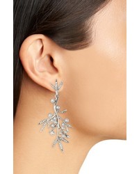 Oscar de la Renta Imitation Pearl Crystal Drop Earrings