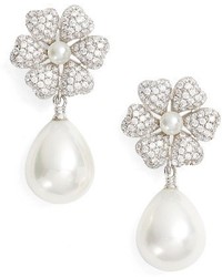Nina Imitation Pearl Crystal Drop Earrings