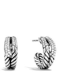 David Yurman Labyrinth Single Loop Earrings With Diamonds