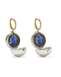 Larkspur & Hawk Lady Jane Small 14 Karat Gold Sterling Silver And Rhodium Dipped Quartz Earrings