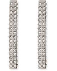 Vita Fede Lia Crystal Bar Earrings Silvertone
