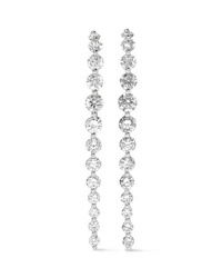 Anita Ko Long Cascade 18 Karat White Gold Diamond Earrings