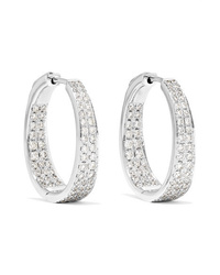 Anita Ko Meryl 18 Karat White Gold Diamond Hoop Earrings