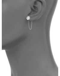 Michael Kors Michl Kors Brilliance Crystal Chain Front Back Stud Earringssilvertone