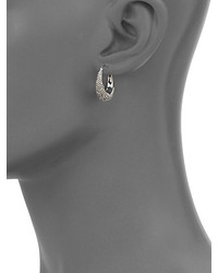 Michael Kors Michl Kors Brilliance Statet Pav Silvertone Huggie Hoop Earrings09