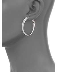 Michael Kors Michl Kors Brilliance Statet Pave Crossover Silvertone Hoop Earrings175