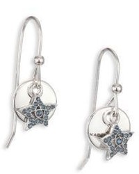 Marc Jacobs Mj Coin Crystal Pave Star Drop Earrings