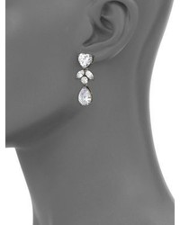 Fallon Monarch Crystal Heart Double Drop Earrings