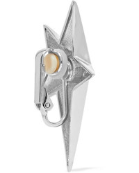 Thierry Mugler Mugler Rhodium Plated Clip Earrings Silver