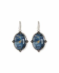 Armenta New World Blue Pietersite Earrings With Diamonds