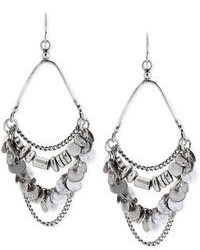 Kenneth Cole New York Silver Tone Shaky Circle Chandelier Earrings