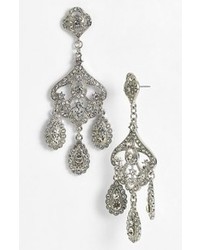 Nina Jasmine Chandelier Earrings Silver Clear