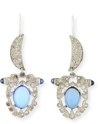 Lulu Frost One Of A Kind Crystal Crescent Moon Statet Earrings Tealblue
