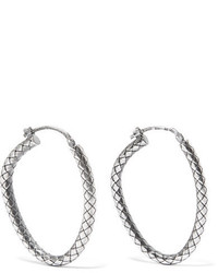 Bottega Veneta Oxidized Sterling Silver Hoop Earrings