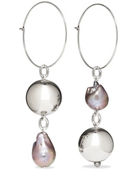 Mounser Pagoda Fruit Rhodium Plated Pearl Earrings