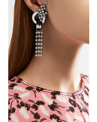 Marni Palladium Tone Crystal Clip Earrings Silver