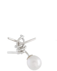 E.m. Pearl Barbed Wire Earring